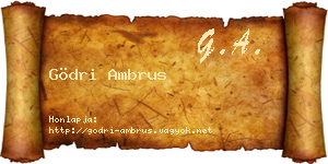 Gödri Ambrus névjegykártya